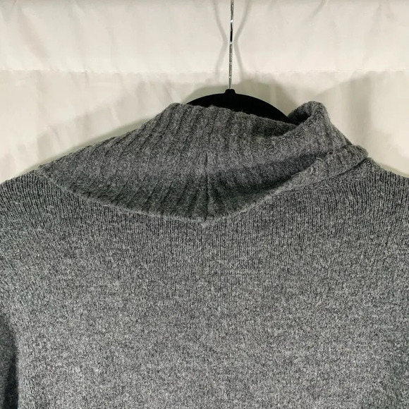 TopShop Sweater Women's 4 Grey Turtle Neck Long Sleeve Side Slit Pullover - Picture 8 of 8